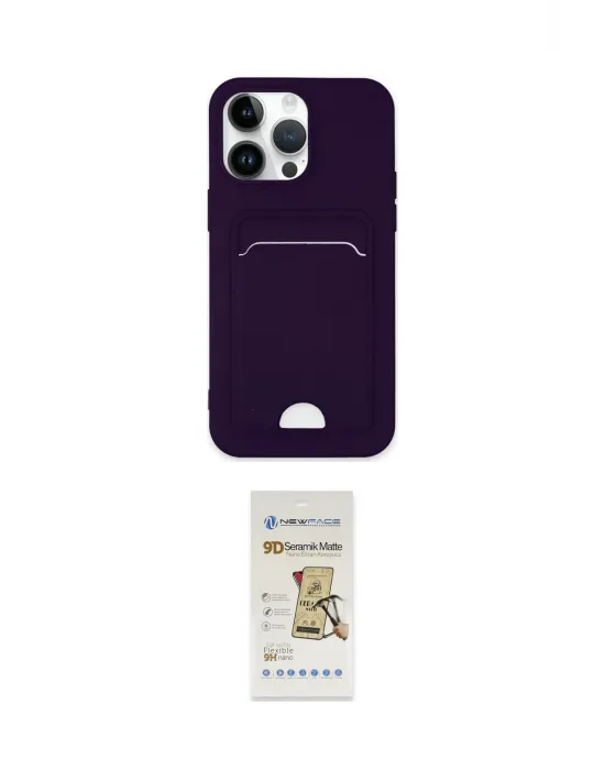 ieg™ iPhone 14 Pro Max Kılıf Vadi Çizgi Prime - Siyah Mat Seramik Nano Ekran Koruyucu