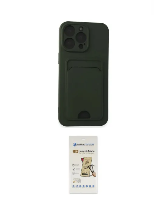 ieg™ iPhone 14 Pro Max Kılıf Vadi Çizgi Prime - Siyah Mat Seramik Nano Ekran Koruyucu