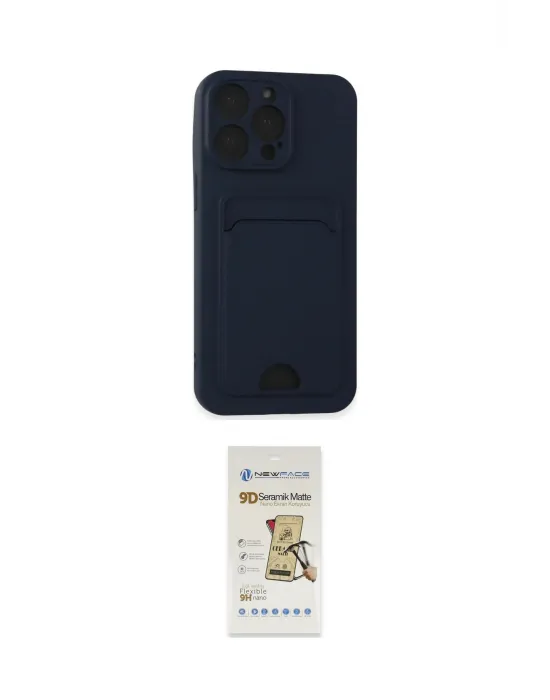 ieg™ iPhone 14 Pro Max Kılıf Vadi Çizgi Prime - Siyah Mat Seramik Nano Ekran Koruyucu