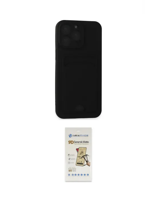ieg™ iPhone 14 Pro Max Kılıf Vadi Çizgi Prime - Siyah Mat Seramik Nano Ekran Koruyucu