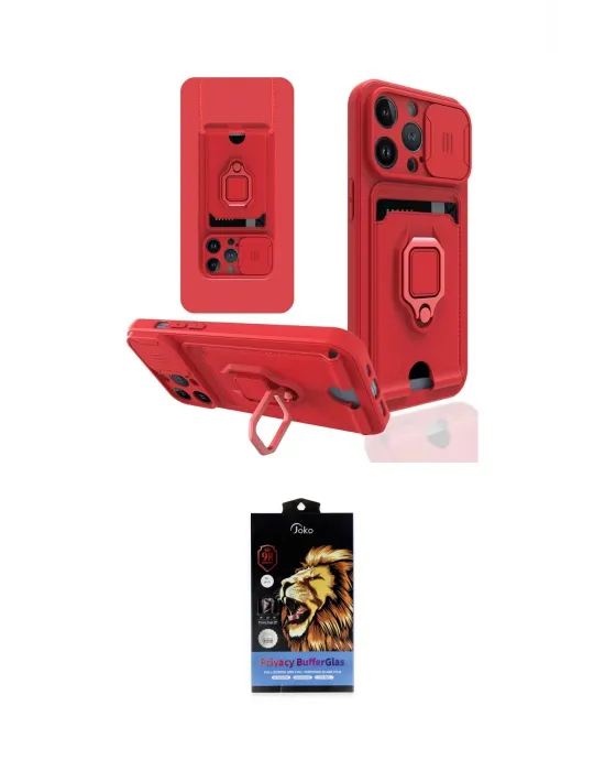 ieg™ iPhone 14 Pro Max Kılıf Vadi Form Prime - Siyah Buffer Hayalet Cam Ekran Koruyucu