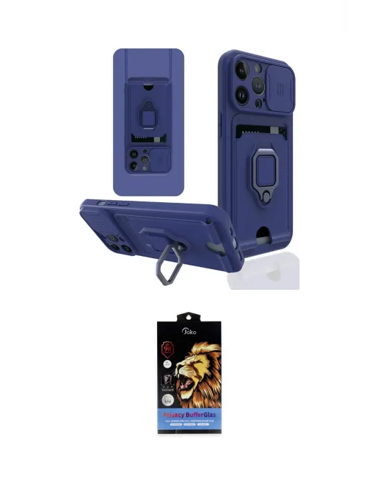 ieg™ iPhone 14 Pro Max Kılıf Vadi Form Prime - Siyah Buffer Hayalet Cam Ekran Koruyucu