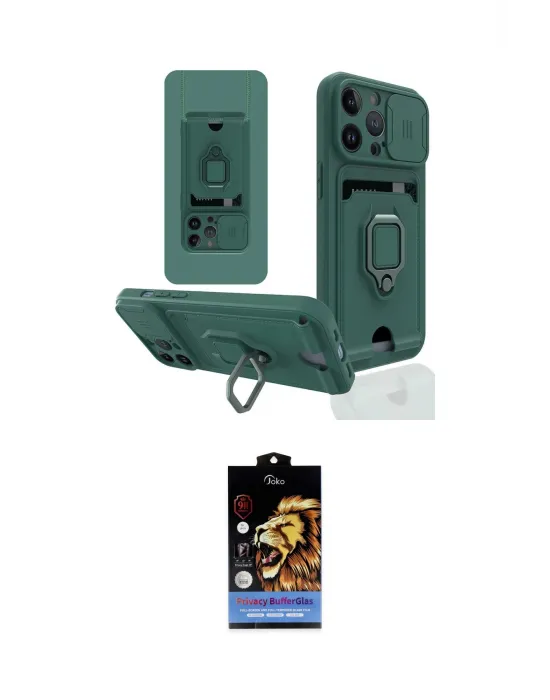 ieg™ iPhone 14 Pro Max Kılıf Vadi Form Prime - Siyah Buffer Hayalet Cam Ekran Koruyucu
