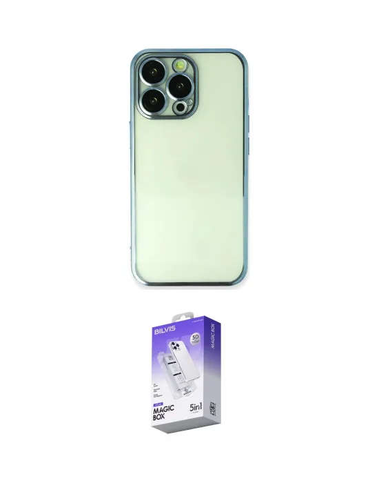 ieg™ iPhone 14 Pro Max Kılıf Vadi Minimal - Siyah Bilvis 5in1 3D Magic Cam Ekran Koruyucu