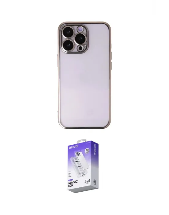 ieg™ iPhone 14 Pro Max Kılıf Vadi Minimal - Siyah Bilvis 5in1 3D Magic Cam Ekran Koruyucu