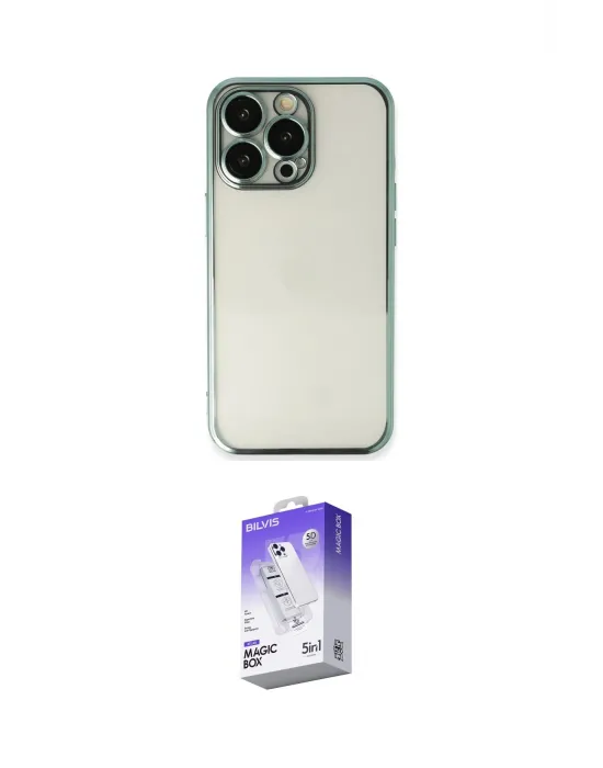 ieg™ iPhone 14 Pro Max Kılıf Vadi Minimal - Siyah Bilvis 5in1 3D Magic Cam Ekran Koruyucu