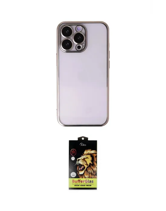 ieg™ iPhone 14 Pro Max Kılıf Vadi Minimal - Siyah Buffer Cam Ekran Koruyucu
