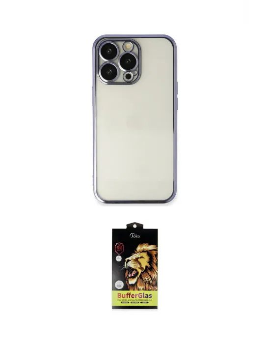 ieg™ iPhone 14 Pro Max Kılıf Vadi Minimal - Siyah Buffer Cam Ekran Koruyucu