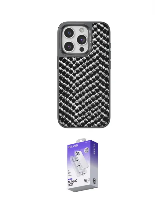 ieg™ iPhone 14 Pro Max Kılıf Vadi Özel Seri - Siyah Bilvis 5in1 3D Magic Cam Ekran Koruyucu