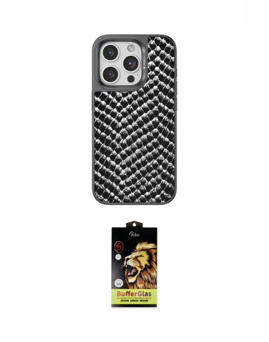ieg™ iPhone 14 Pro Max Kılıf Vadi Özel Seri - Siyah Buffer Cam Ekran Koruyucu