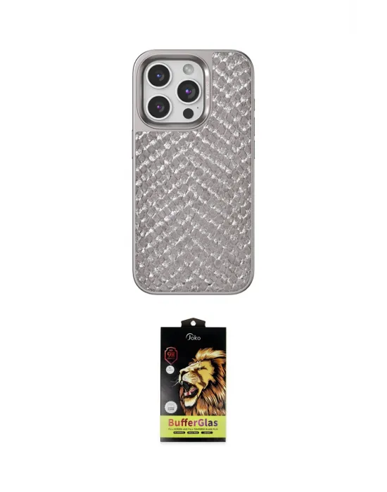 ieg™ iPhone 14 Pro Max Kılıf Vadi Özel Seri - Siyah Buffer Cam Ekran Koruyucu
