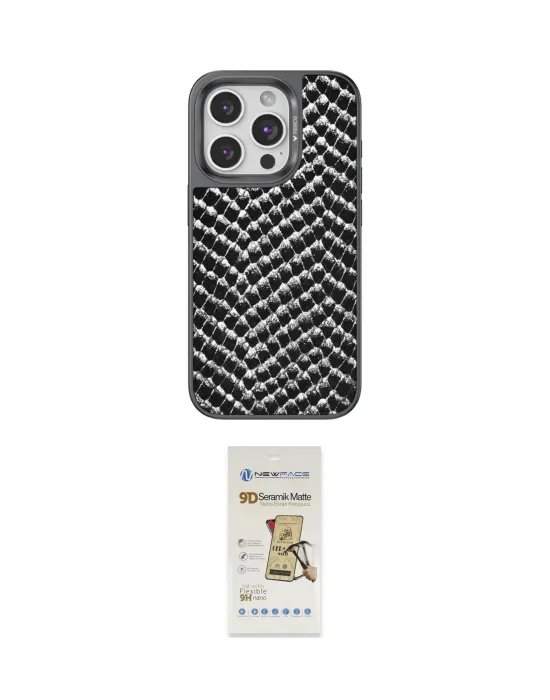 ieg™ iPhone 14 Pro Max Kılıf Vadi Özel Seri - Siyah Mat Seramik Nano Ekran Koruyucu