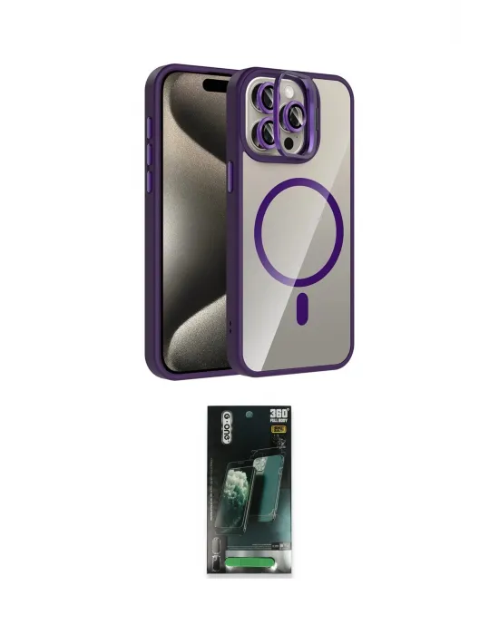 ieg™ iPhone 14 Pro Max Kılıf Yadigar Asil Koleksiyonu - Şeffaf 360 Full Body Arka Koruyucu