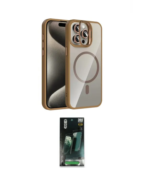 ieg™ iPhone 14 Pro Max Kılıf Yadigar Asil Koleksiyonu - Şeffaf 360 Full Body Arka Koruyucu