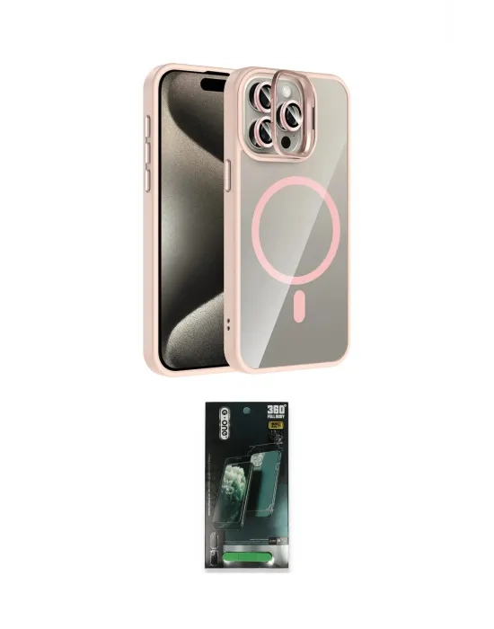 ieg™ iPhone 14 Pro Max Kılıf Yadigar Asil Koleksiyonu - Şeffaf 360 Full Body Arka Koruyucu