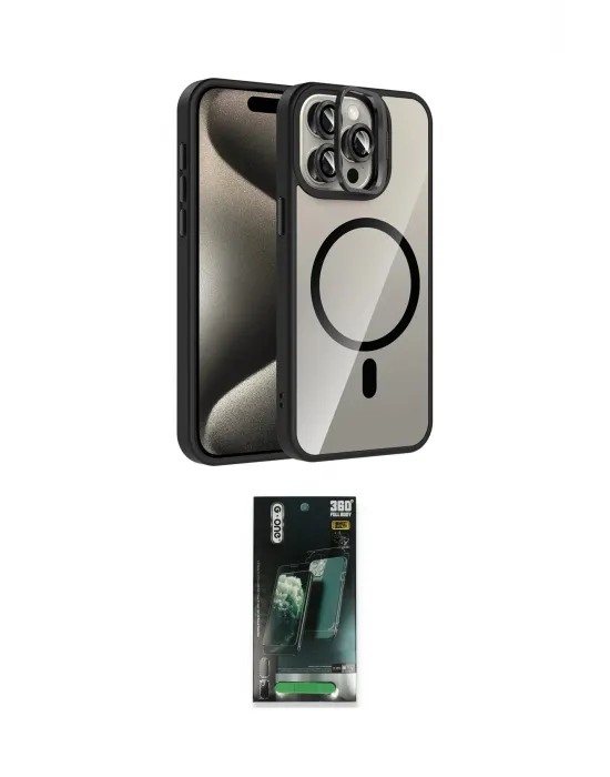 ieg™ iPhone 14 Pro Max Kılıf Yadigar Asil Koleksiyonu - Şeffaf 360 Full Body Arka Koruyucu