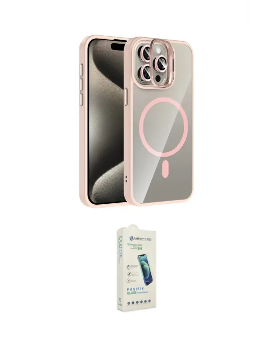 ieg™ iPhone 14 Pro Max Kılıf Yadigar Asil Koleksiyonu - Şeffaf Pasifik Cam Ekran Koruyucu