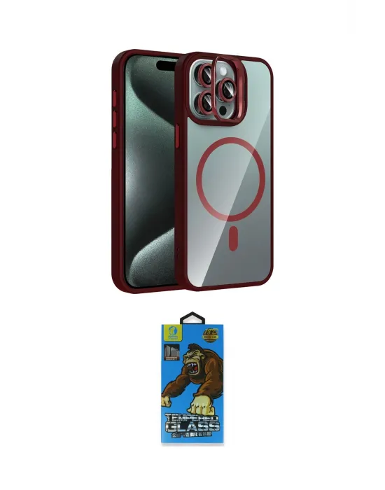 ieg™ iPhone 14 Pro Max Kılıf Yadigar Asil Koleksiyonu - Siyah 18D Cam Ekran Koruyucu