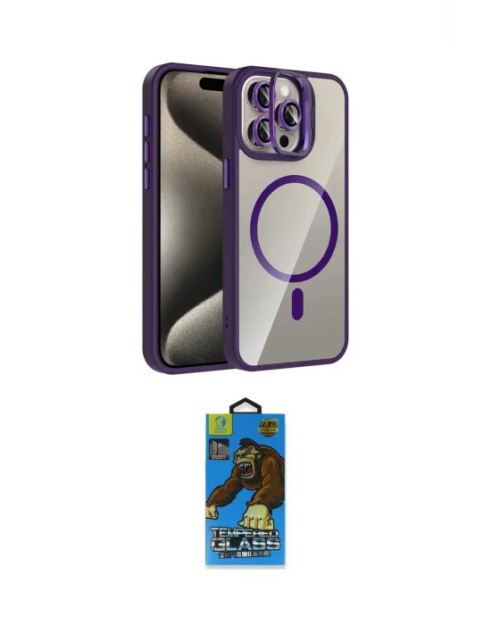 ieg™ iPhone 14 Pro Max Kılıf Yadigar Asil Koleksiyonu - Siyah 18D Cam Ekran Koruyucu
