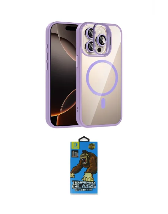ieg™ iPhone 14 Pro Max Kılıf Yadigar Asil Koleksiyonu - Siyah 18D Cam Ekran Koruyucu