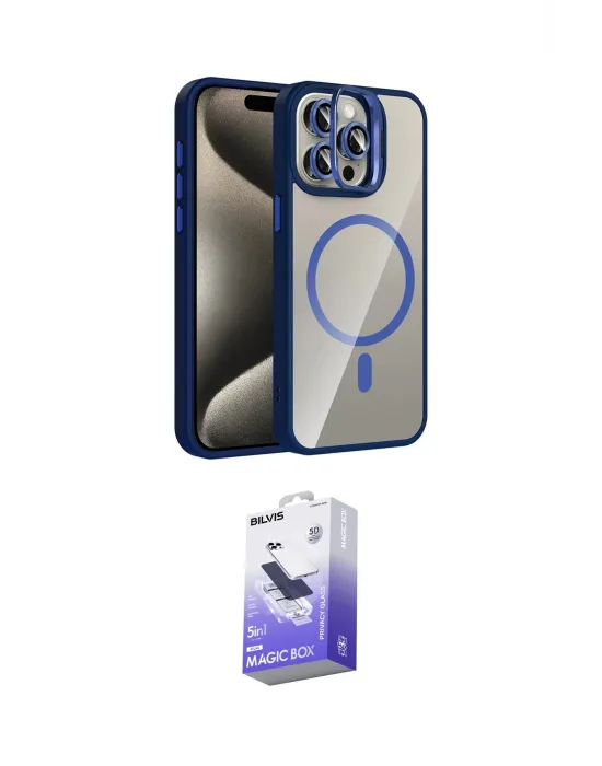 ieg™ iPhone 14 Pro Max Kılıf Yadigar Asil Koleksiyonu - Siyah Bilvis 5in1 5D Magic Hayalet Cam Ekran Koruyucu