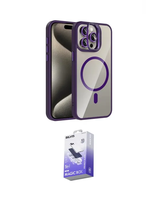 ieg™ iPhone 14 Pro Max Kılıf Yadigar Asil Koleksiyonu - Siyah Bilvis 5in1 5D Magic Hayalet Cam Ekran Koruyucu