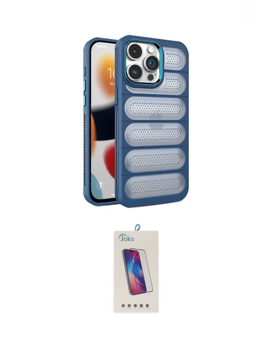 ieg™ iPhone 14 Pro Max Kılıf Yadigar Doku Özel Seri - Siyah Joko 5D Cam