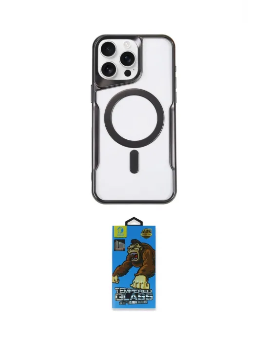 ieg™ iPhone 14 Pro Max Kılıf Yadigar Klasik Özel Seri - Siyah 18D Cam Ekran Koruyucu