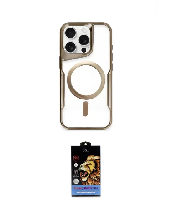 ieg™ iPhone 14 Pro Max Kılıf Yadigar Klasik Özel Seri - Siyah Buffer Hayalet Cam Ekran Koruyucu