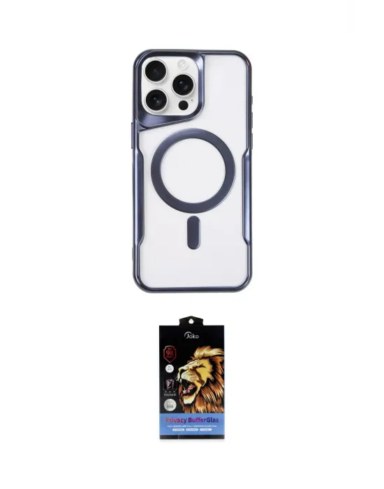 ieg™ iPhone 14 Pro Max Kılıf Yadigar Klasik Özel Seri - Siyah Buffer Hayalet Cam Ekran Koruyucu