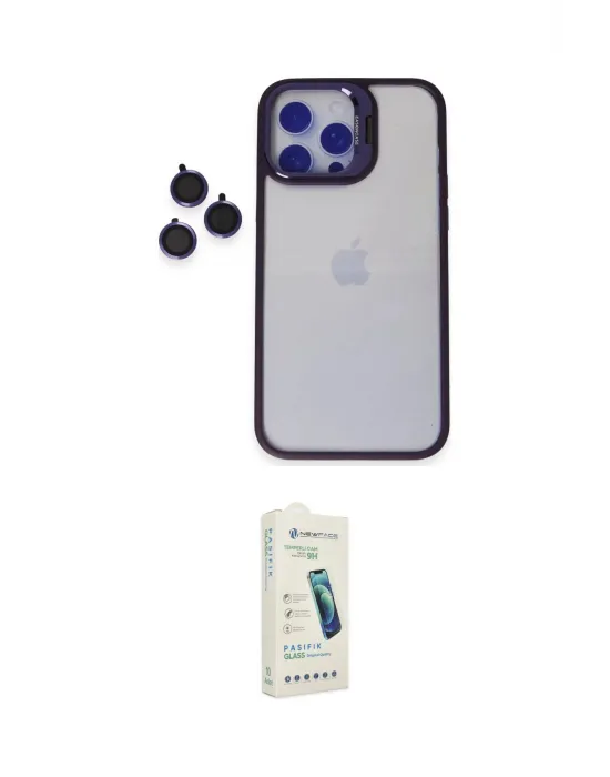 ieg™ iPhone 14 Pro Max Kılıf Yankı Asil Serisi - Şeffaf Pasifik Cam Ekran Koruyucu