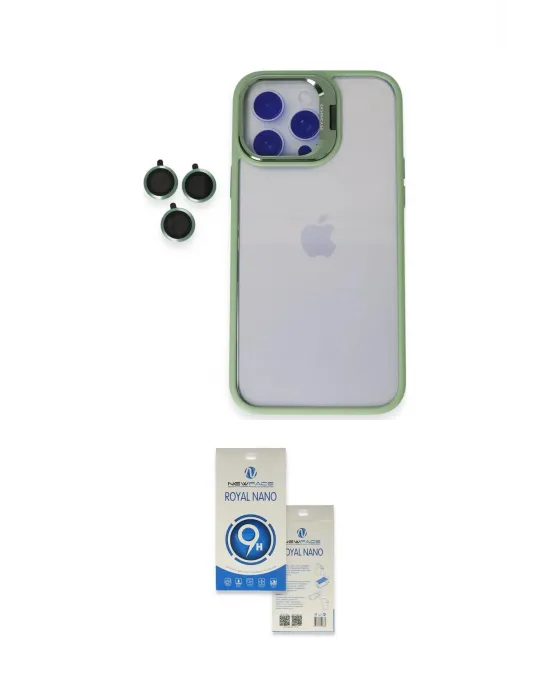 ieg™ iPhone 14 Pro Max Kılıf Yankı Asil Serisi - Şeffaf Royal Nano Ekran Koruyucu