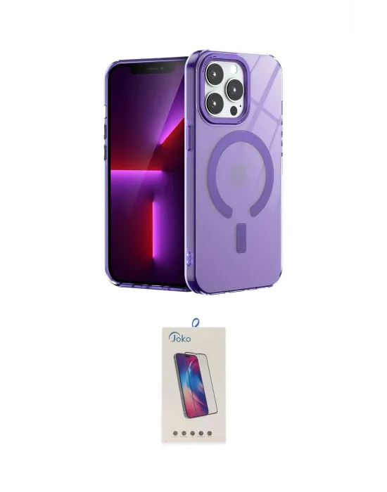 ieg™ iPhone 14 Pro Max Kılıf Yankı Çizgi - Siyah Joko 5D Cam