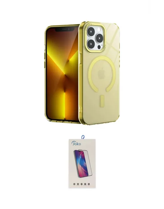 ieg™ iPhone 14 Pro Max Kılıf Yankı Çizgi - Siyah Joko 5D Cam