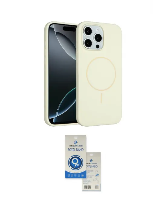 ieg™ iPhone 14 Pro Max Kılıf Yankı Form Serisi - Şeffaf Royal Nano Ekran Koruyucu
