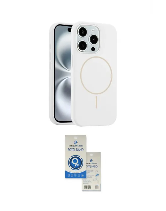 ieg™ iPhone 14 Pro Max Kılıf Yankı Form Serisi - Şeffaf Royal Nano Ekran Koruyucu
