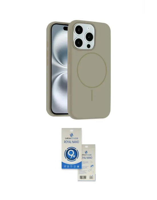 ieg™ iPhone 14 Pro Max Kılıf Yankı Form Serisi - Şeffaf Royal Nano Ekran Koruyucu