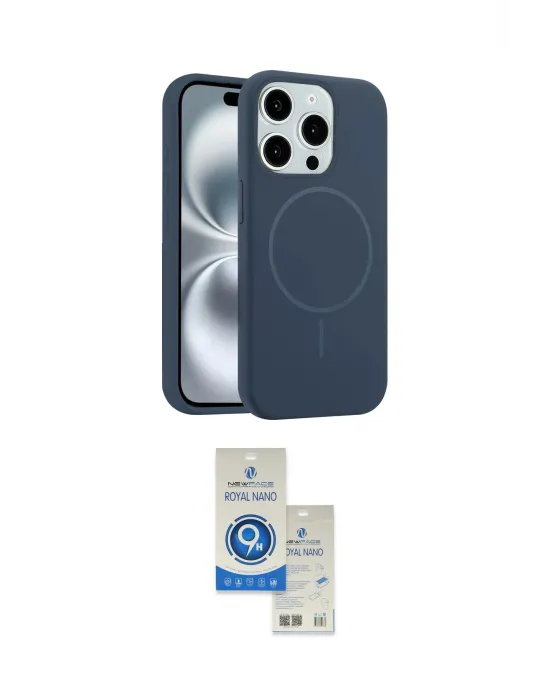 ieg™ iPhone 14 Pro Max Kılıf Yankı Form Serisi - Şeffaf Royal Nano Ekran Koruyucu