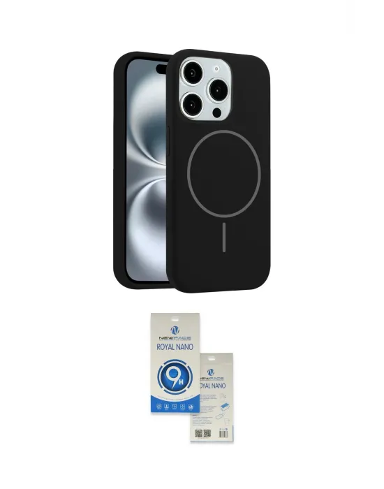 ieg™ iPhone 14 Pro Max Kılıf Yankı Form Serisi - Şeffaf Royal Nano Ekran Koruyucu