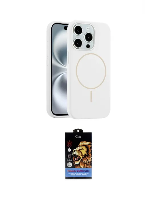 ieg™ iPhone 14 Pro Max Kılıf Yankı Form Serisi - Siyah Buffer Hayalet Cam Ekran Koruyucu