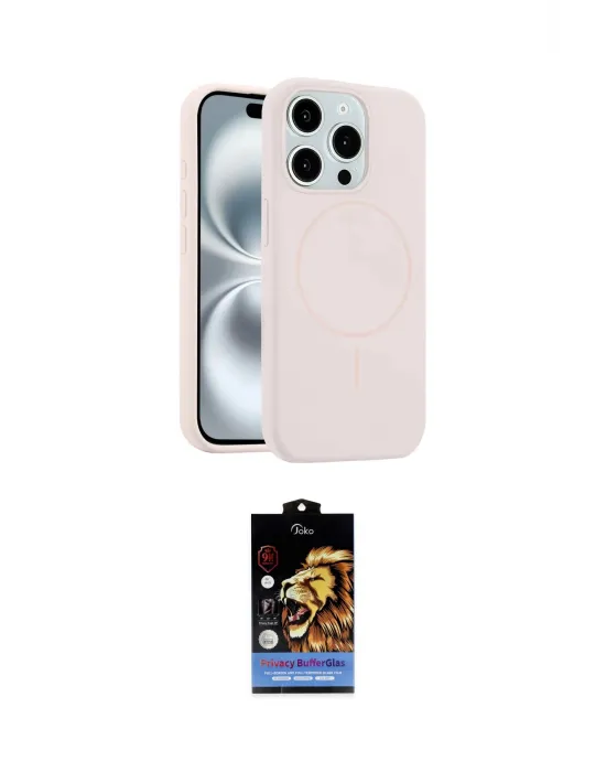 ieg™ iPhone 14 Pro Max Kılıf Yankı Form Serisi - Siyah Buffer Hayalet Cam Ekran Koruyucu