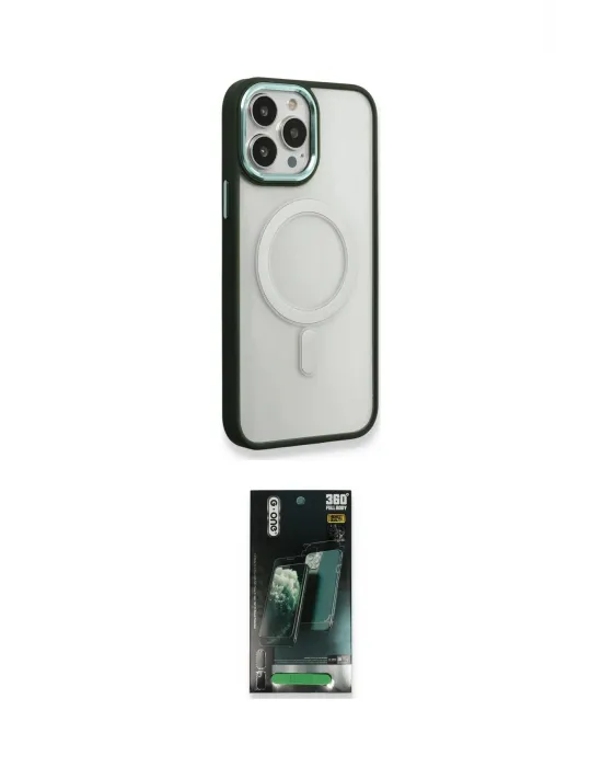 ieg™ iPhone 14 Pro Max Kılıf Yankı Işık Özel Seri - Şeffaf 360 Full Body Arka Koruyucu