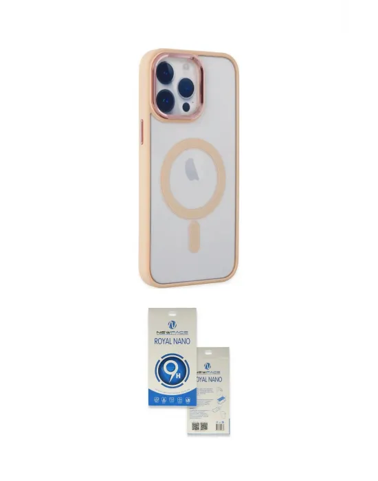 ieg™ iPhone 14 Pro Max Kılıf Yankı Işık Özel Seri - Şeffaf Royal Nano Ekran Koruyucu