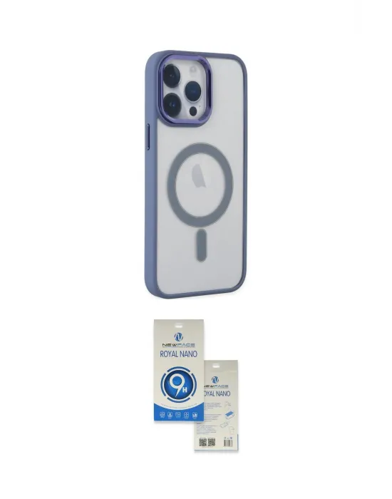 ieg™ iPhone 14 Pro Max Kılıf Yankı Işık Özel Seri - Şeffaf Royal Nano Ekran Koruyucu