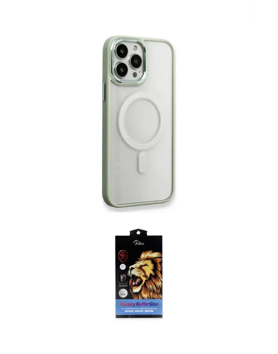 ieg™ iPhone 14 Pro Max Kılıf Yankı Işık Özel Seri - Siyah Buffer Hayalet Cam Ekran Koruyucu