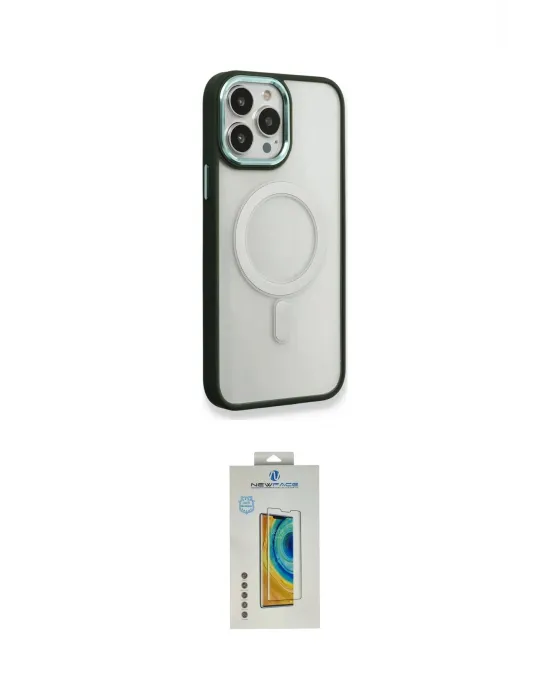 ieg™ iPhone 14 Pro Max Kılıf Yankı Işık Özel Seri - Siyah Polymer Nano Ekran Koruyucu
