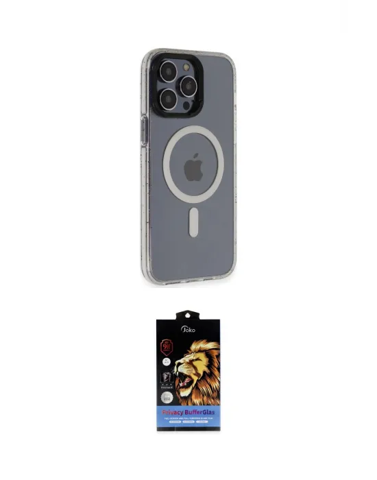 ieg™ iPhone 14 Pro Max Kılıf Yankı Işık Prime - Siyah Buffer Hayalet Cam Ekran Koruyucu