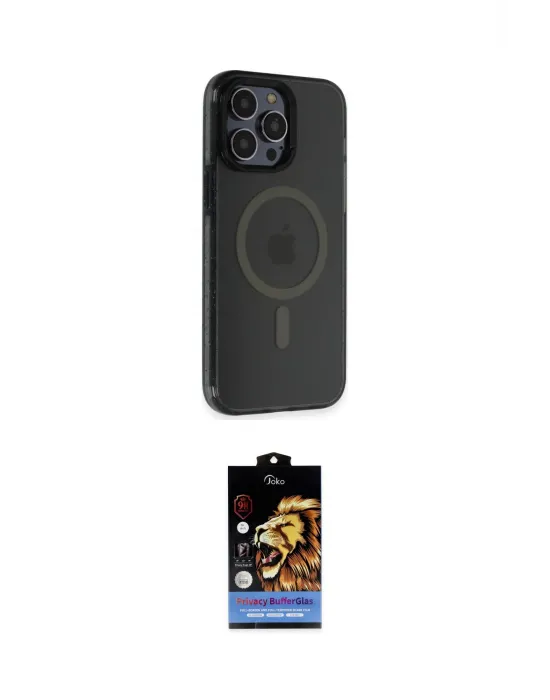 ieg™ iPhone 14 Pro Max Kılıf Yankı Işık Prime - Siyah Buffer Hayalet Cam Ekran Koruyucu
