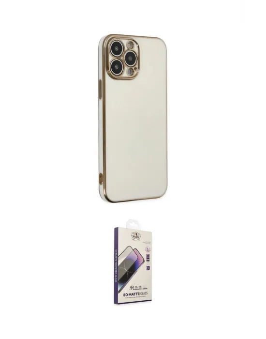 ieg™ iPhone 14 Pro Max Kılıf Yankı Serisi - Siyah Bilvis 3D Mat Cam Ekran Koruyucu