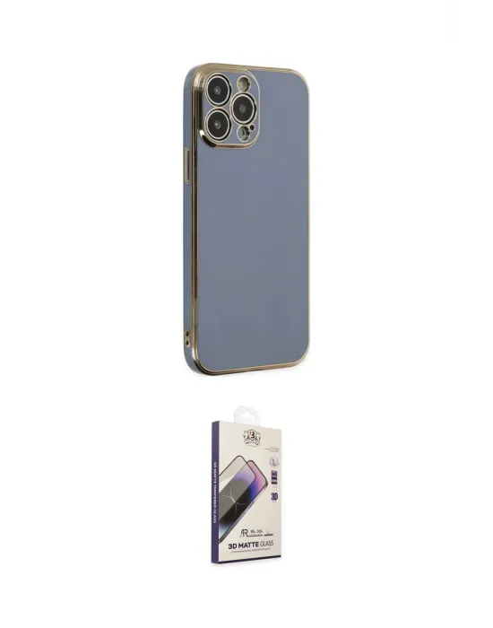 ieg™ iPhone 14 Pro Max Kılıf Yankı Serisi - Siyah Bilvis 3D Mat Cam Ekran Koruyucu